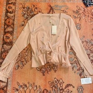 NWTS for love and lemons twinkle crop top large